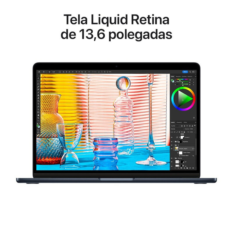 Apple MacBook Air 13", M2, CPU de 8 núcleos, GPU de 8 núcleos, 256GB SSD- Cinza-espacial
